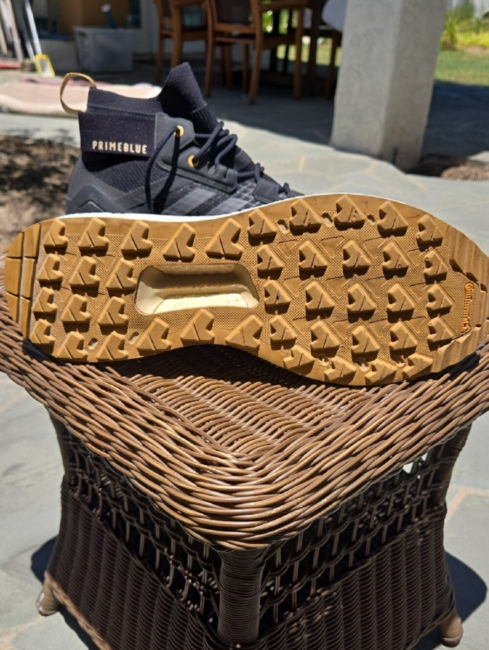 adidas Terrex Black and Tan Mid-Top Trail Sneakers - Picture 2 of 16